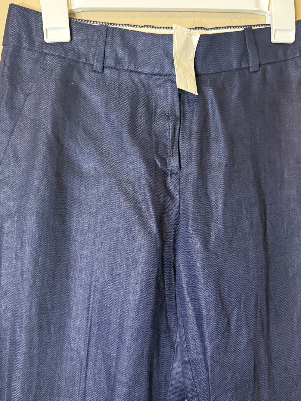 J Crew Bristol Slim 100% linen trouser Straight leg Pants Size 2 NAVY $128 NWOT - Picture 6 of 15